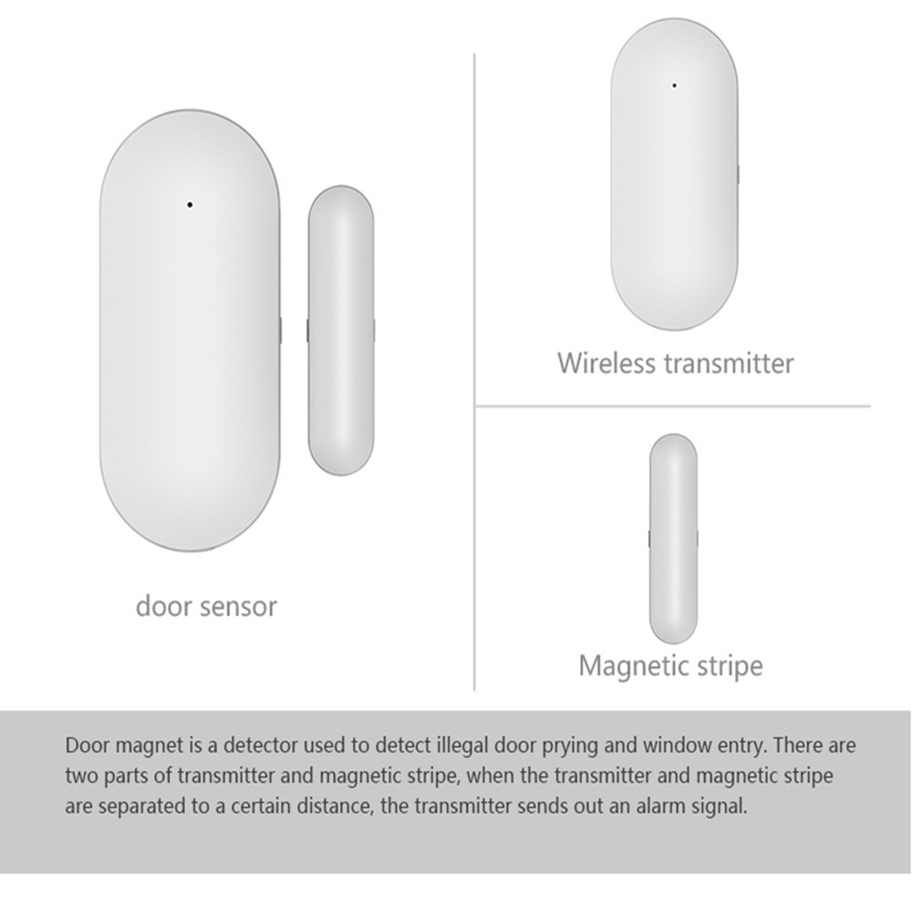 Window Door Sensor for All 433mhz Wireless Home Alarm Security Smart Gap Sensor to Detect Open Door